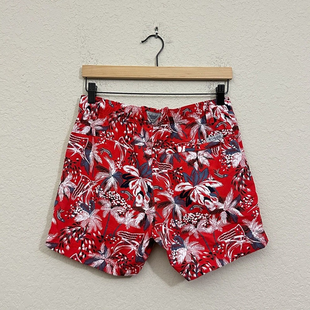 COLUMBIA PFG Womens Super Backcast Water Shorts 5" in Red